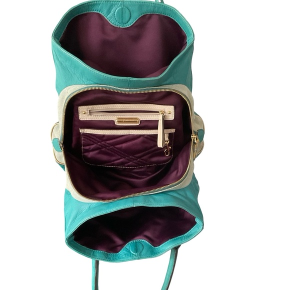 B Makowski satchel leather and canvas 3 huge compartments. EUC - Picture 9 of 11